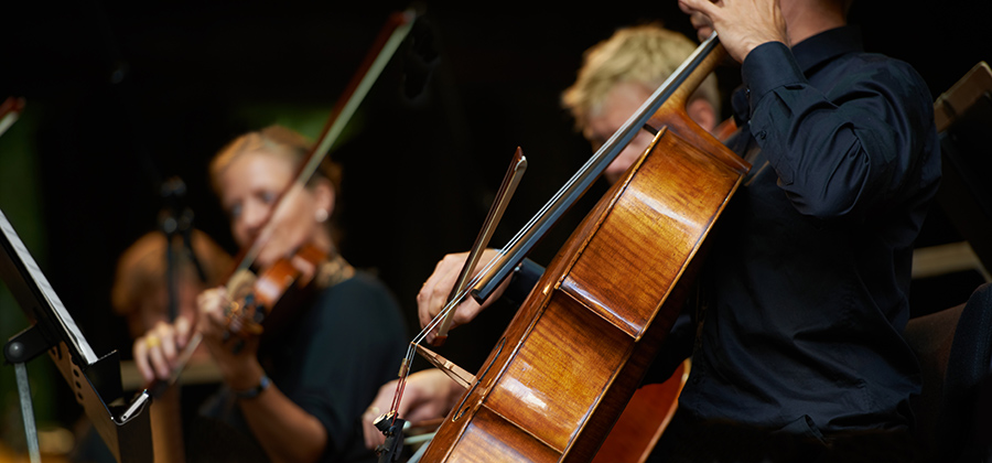 string orchestra close up